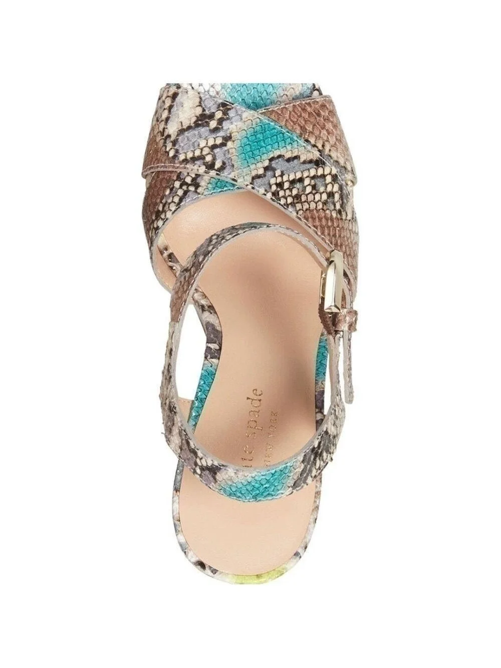 NIB-Kate Spade New York Women's Grace Platform Leather Sandals Lemon Sorbet